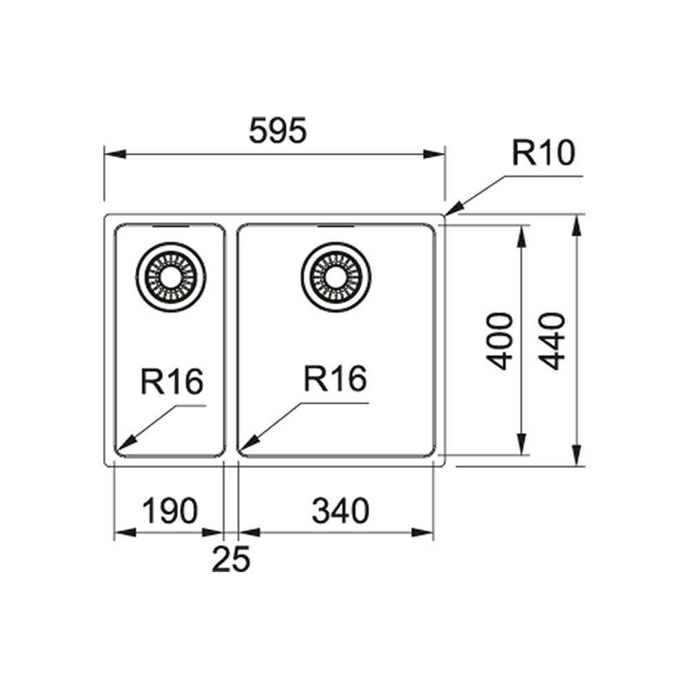 Franke sudoper MRX 160-34-19 - podugradbeni - Slika 2
